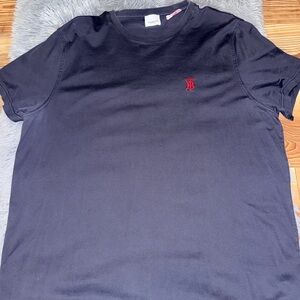 Burberry Navy Blue T-Shirt with Red Logo